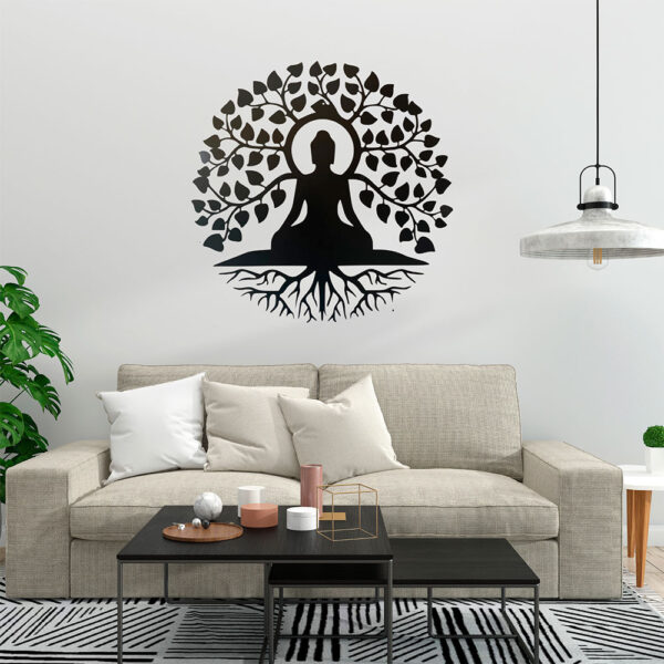 Buda con árbol de la vida 60 cm de metal - Imagen 2
