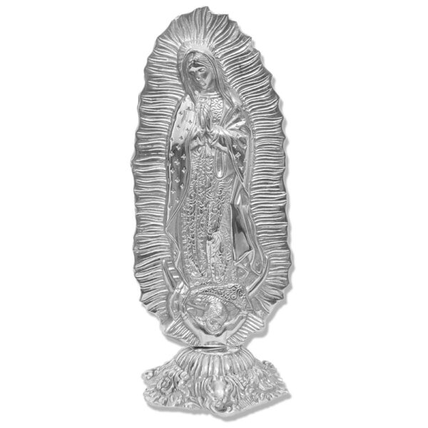 Escultura Decorativa Virgen de Guadalupe Altura 40 cm en Pewter