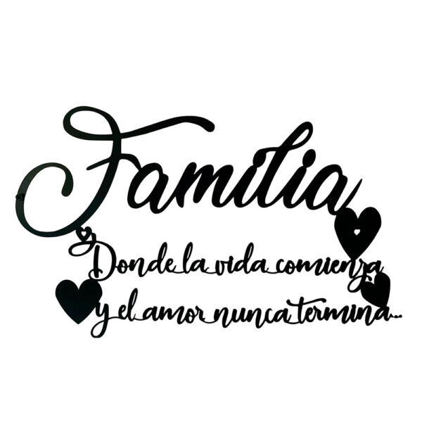 Letrero de decoración de pared frase "Familia" para decoración del hogar