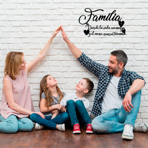 Letrero de decoración de pared frase "Familia" para decoración del hogar - Imagen 2