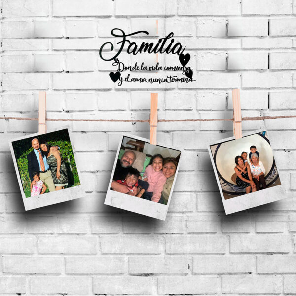 Letrero de decoración de pared frase "Familia" para decoración del hogar - Imagen 3