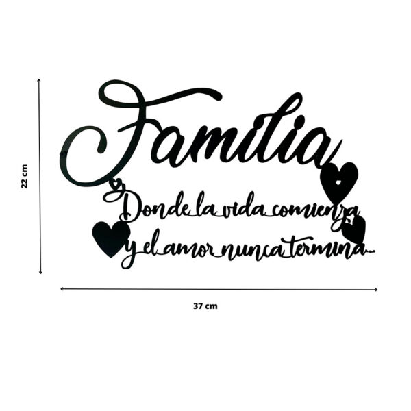 Letrero de decoración de pared frase "Familia" para decoración del hogar - Imagen 5