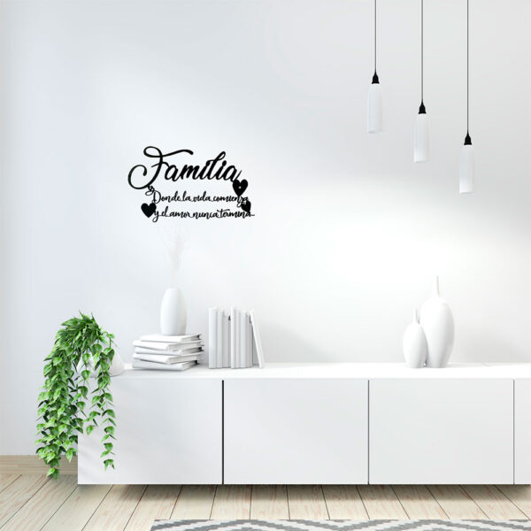 Letrero de decoración de pared frase "Familia" para decoración del hogar - Imagen 9