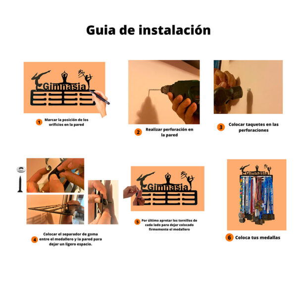 Medallero de Gimnasia para Pared Color Negro - Imagen 8