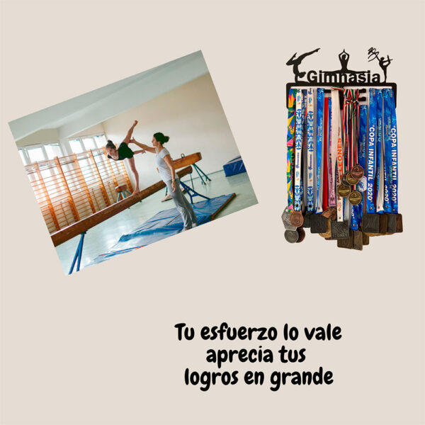 Medallero de Gimnasia para Pared Color Negro - Imagen 3